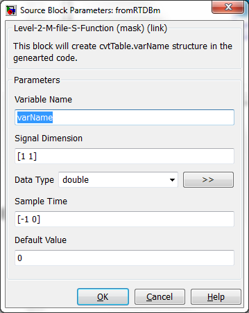 fromRTDBm Block Parameters