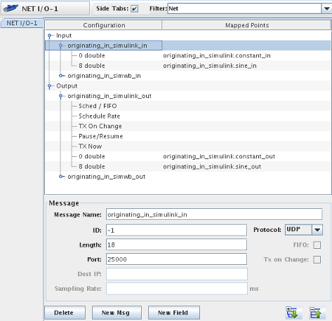 Use NET-IO I/O device for UDP communication to/from the SimWB Test Session