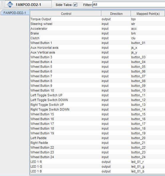 FANPOD-DD2 Mapping Dialog