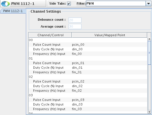 PWM 1112 I/O Mapping Pane